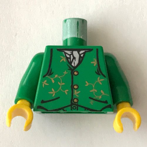 Torso Vest with White Neckerchief Print (Gilderoy Lockhart), Green Arms, Yellow Hands Grün