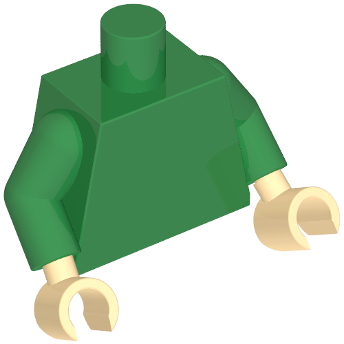 Torso Quidditch Sweater with Slytherin Crest Print, Green Arms, Light Nougat Hands Grün