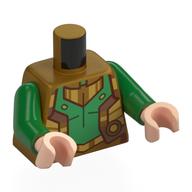 Torso, Armor Plating, Green Chest Plate, Copper Trim print, Green Arms, Light Nougat Hands Perlgold