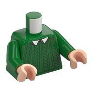 Torso, Knitted Sweater, White Collar print, Green Arms, Light Nougat Hands Green