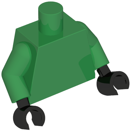 Torso, Green Arms, Black Hands [Plain] Grün