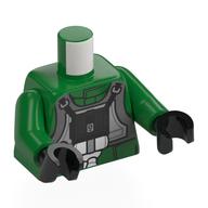 Torso A-Wing Pilot Suit, Grey Vest, Black Breathing Apparatus print, Green Arms, Black Hands Green