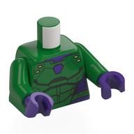 Torso, Armor Plating, Dark Purple Markings print, Green Arms, Dark Purple Hands Green
