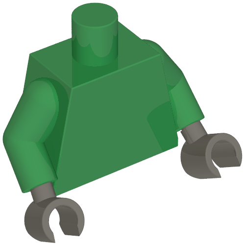 Torso, Green Arms, Dark Bluish Gray Hands [Plain] Grün