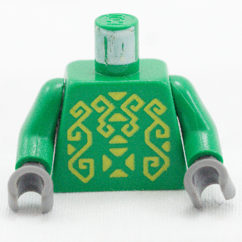 Torso with Rascus Print, Green Arms, Dark Bluish Gray Hands Grün