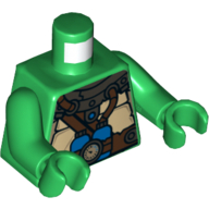 Torso Turtle Shell with Gauge and Blue Diving Bottles Print Green Arms and Hands Green