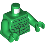 Torso Muscles with Reptile Stomach Print, Green Arms and Hands Grün