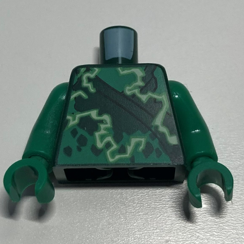 Torso Robe with Bright Green and White Energy (Lightning) Print (Lloyd), Green Arms and Hands Dark Green