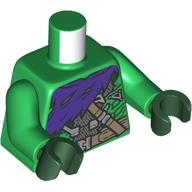 Torso, Dark Purple Cloak, Dark Tan Straps print, Green Arms, Dark Green Hands Green