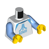 Torso Medium Azure 'ATARI' Logo print, Medium Blue Arms, Yellow Hands White