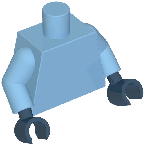 Torso, Medium Blue Arms, Dark Blue Hands [Plain] Medium Blue