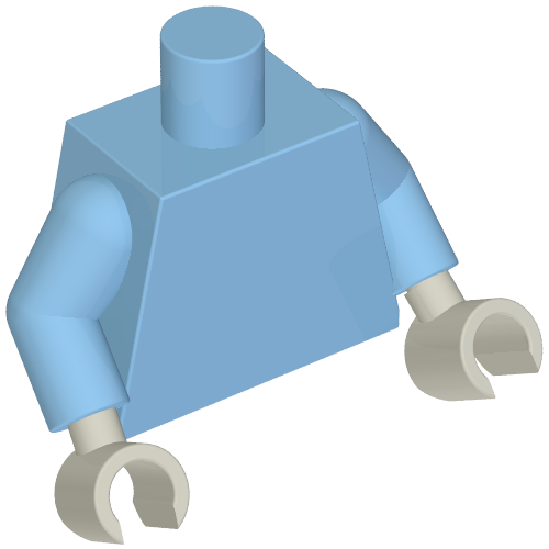 Torso, Medium Blue Arms, Light Bluish Gray Hands [Plain] Mittelblau