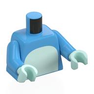 Torso, Light Aqua Chest, Dark Blue Spots, Tail on Back print, Medium Blue Arms, Light Aqua Hands Mittelblau