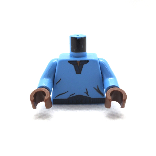 Torso V-Collar Shirt and Dark Blue Trim Print (Lando Calrissian), Medium Blue Arms, Brown Hands Mittelblau