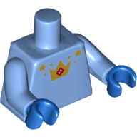 Torso Golden Crown Print, Medium Blue Arms, Blue Hands Mittelblau