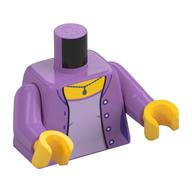 Torso Jacket, Buttons, Lavender Shirt, Necklace with Pendant Print, Medium Lavender Arms, Yellow Hands Mittellavendel