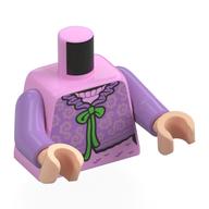 Torso, Sweater, Medium Lavender Throwover, Bright Green Laces print, Medium Lavender Arms, Light Nougat Hands Leuchtrosa
