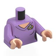 Torso Tunic, Light Nougat Chest, Silver Starfleet Insignia print, Medium Lavender Arms, Light Nougat Hands Medium Lavender