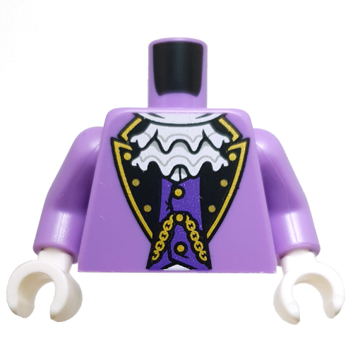 Torso Jacket, Black Collar, Gold Trim, Chain, White Ruff, Lavender Shirt print, Medium Lavender Arms, White Hands Medium Lavender