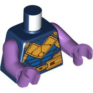 Torso, Muscles, Gold Armor print, Medium Lavender Arms and Hands Dark Blue