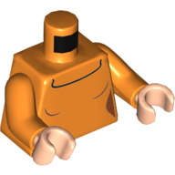 Torso Sweater with Black Collar Line Print, Orange Arms, Light Nougat Hands Orange