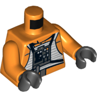 Torso Rebel Pilot with Flight Suit Print, Orange Arms, Black Hands Orange