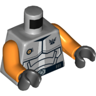 Torso Galaxy Squad Armor with '30' on Back Print, Orange Arms, Black Hands Hellblaugrau
