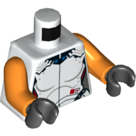 Torso Spacesuit, Armor Print, Orange Arms, Black Hands White
