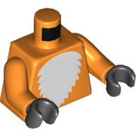 Torso White Fur Print, Orange Arms, Black Hands Orange