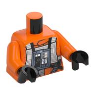 Torso Rebel Pilot with White Flight Suit Print, Orange Arms, Black Hands Orange