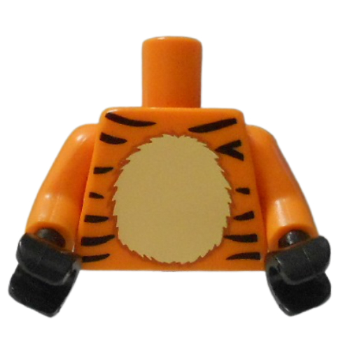 Torso Tiger Stripes, Tan Stomach Print, Orange Arms, Black Hands Orange