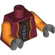 Torso Neimoidian Viceroy Print, Orange Arms, Dark Bluish Gray Hands Dunkelrot