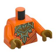 Torso, Sand Green Chest Piece, Red Lines, Gold Decorations, Orange Arms, Pearl Gold Hands Orange