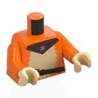 Torso, Tan Fur Chest, Black Bandana, Dark Brown Strap print, Orange Arms, Tan Hands Orange