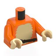 Torso, Tan Fur Chest, Dark Brown Strap print, Orange Arms, Tan Hands Orange