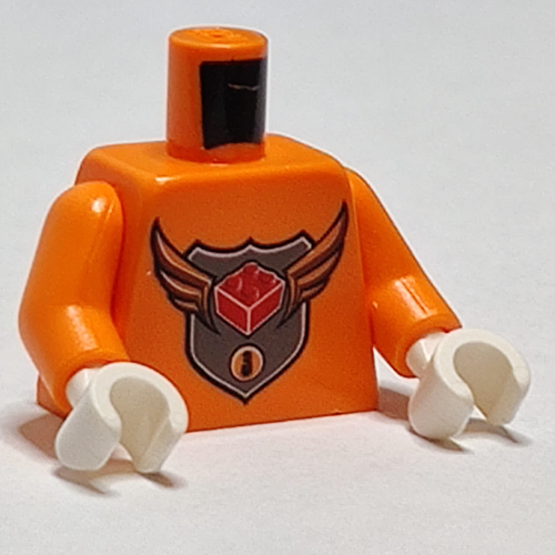 Torso MBA Level 3 Logo Print, Orange Arms, White Hands Orange