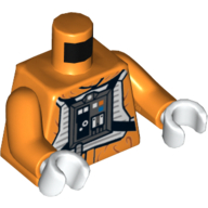 Torso Rebel Pilot Flight Suit Print, Orange Arms, White Hands Orange