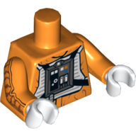 Torso Rebel Pilot with Black Belt with Buckle on Back Print, Orange Arms with Jacket Print, White Hands Orange