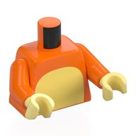 Torso, Bright Light Yellow Chest, Spots on Back, Tail print, Orange Arms, Bright Light Yellow Hands Orange