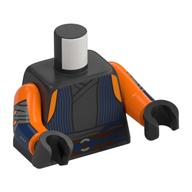 Torso, Robe with Blue Stripes, Blue String, Nougat Belt print, Orange Arms, Pearl Titanium Hands Perltitan