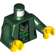 Torso Robe, Tunic, Belt Print (Harumi), Dark Green Arms, Yellow Hands in 