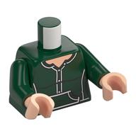 Torso, Hoody, White Trim, Pocket print, Dark Green Arms, Light Nougat Hands Dark Green