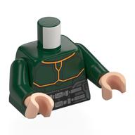Torso, Armor Panels, Gold Trim, Silver Belt print, Dark Green Arms, Light Nougat Hands Dunkelgrün
