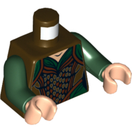 Torso Tank Top over Dark Green Shirt Print, Dark Green Arms, Light Nougat Hands Dark Brown