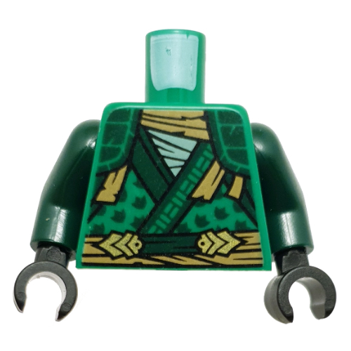Torso Robe, Tan Belt, Dark Green Trim and Markings print, Dark Green Arms, Black Hands Grün