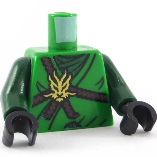 Torso Robe, Brown Rope, Gold Medallion and Dark Green Undershirt, Scabbards on Back Print (Lloyd), Dark Green Arms, Black Hands Grün