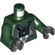 Torso Flight Suit with Chest Panel Print (A-Wing Pilot), Dark Green Arms, Black Hands Dunkelgrün