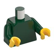 Torso Muscles Outline with Green Lantern Logo Print, Dark Green Arms, Bright Green Hands Bright Green