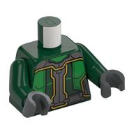 Torso Armor with Dark Bluish Gray Panels Print, Dark Green Arms, Dark Bluish Gray Hands Dark Green