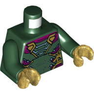 Torso Armour, Dark Purple Cloak, Orange Trim Print, Dark Green Arms, Pearl Gold Hands Dunkelgrün